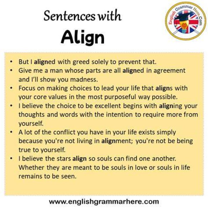 How do you use align in a sentence?