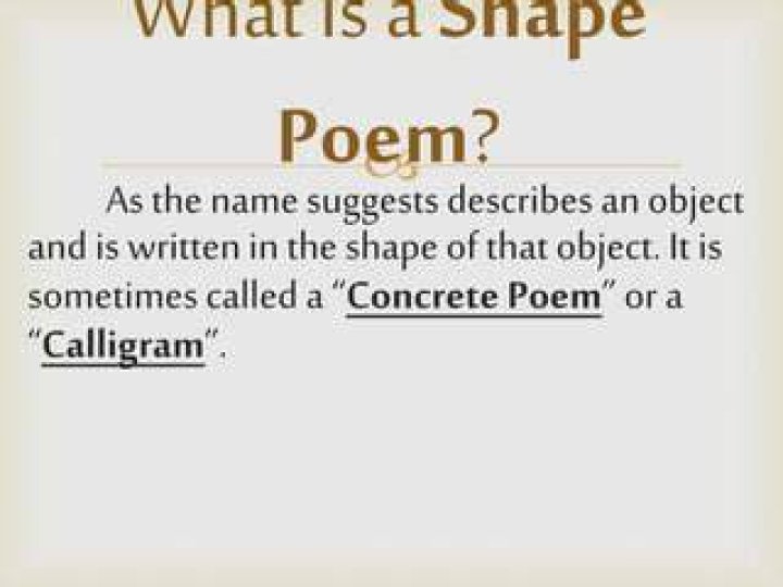 Is a calligram a shape poem?