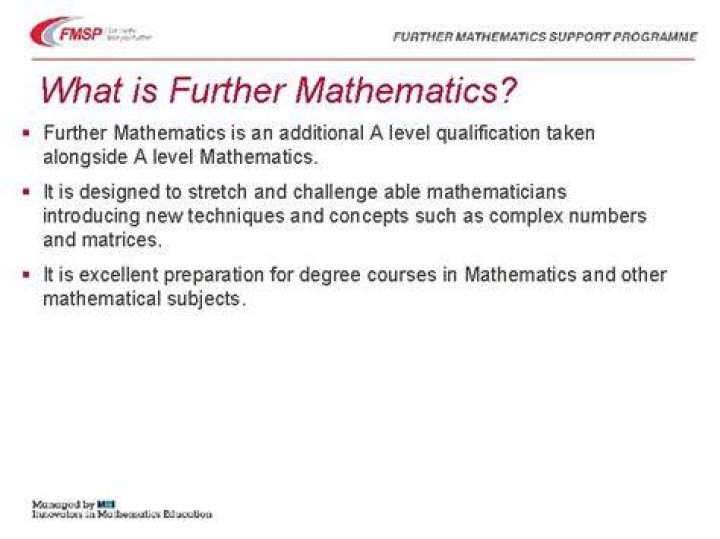 What is further mathematics?